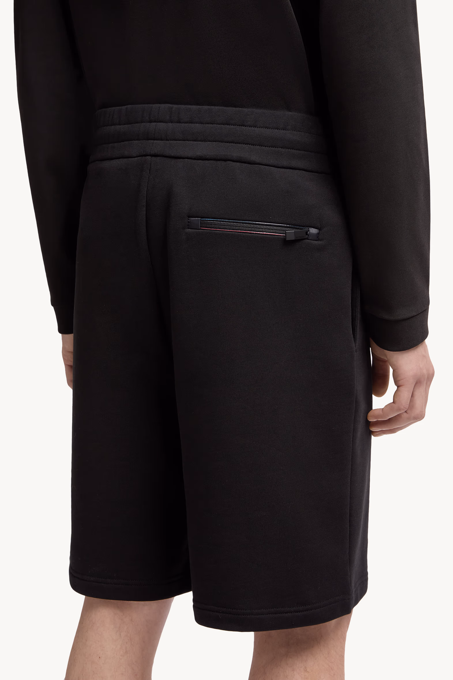 Logo Patch Cotton Shorts Men Black Moncler 6
